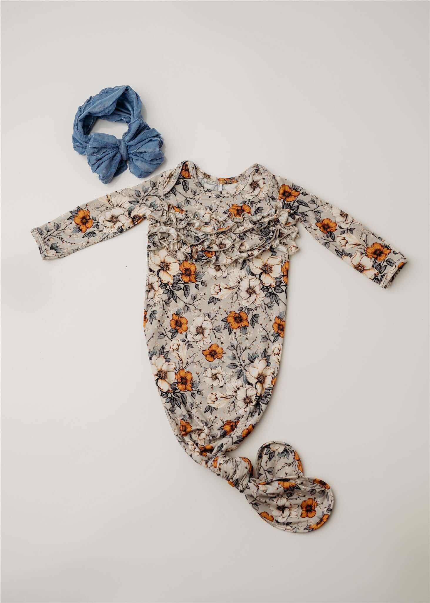 Amber Gardens Ruffle Knot Gown | Milk & Baby