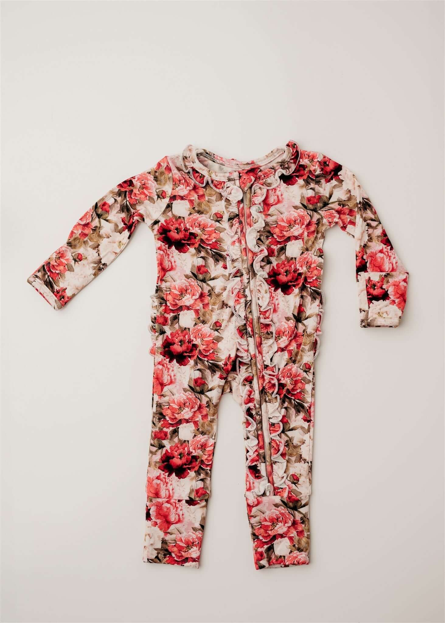 Crimson Bloom Footie | Milk & Baby