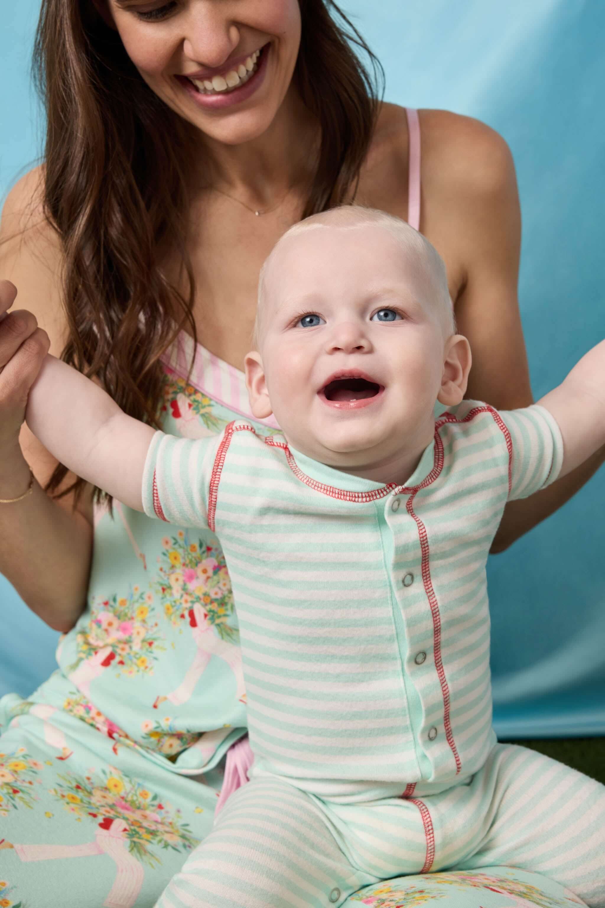 Adrian Valencia x PJS Striped Baby Romper | Milk & Baby