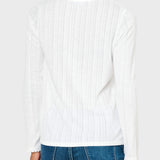 Ava Crochet Trim Pointelle Henley Top