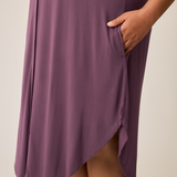 Ruffle Strap Labor & Delivery Gown | Burgundy Plum