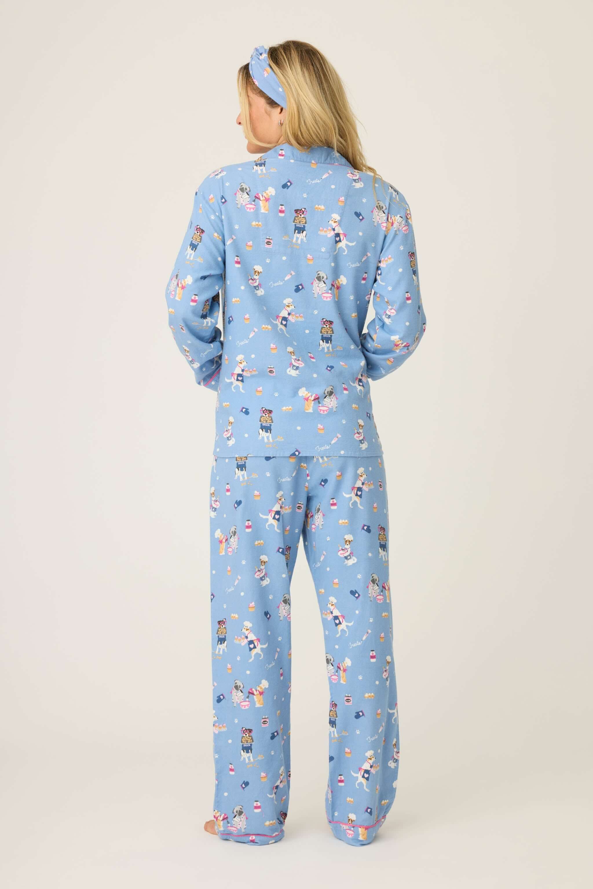 Baked Woof Love Dog Print Flannel PJ Set | Milk & Baby