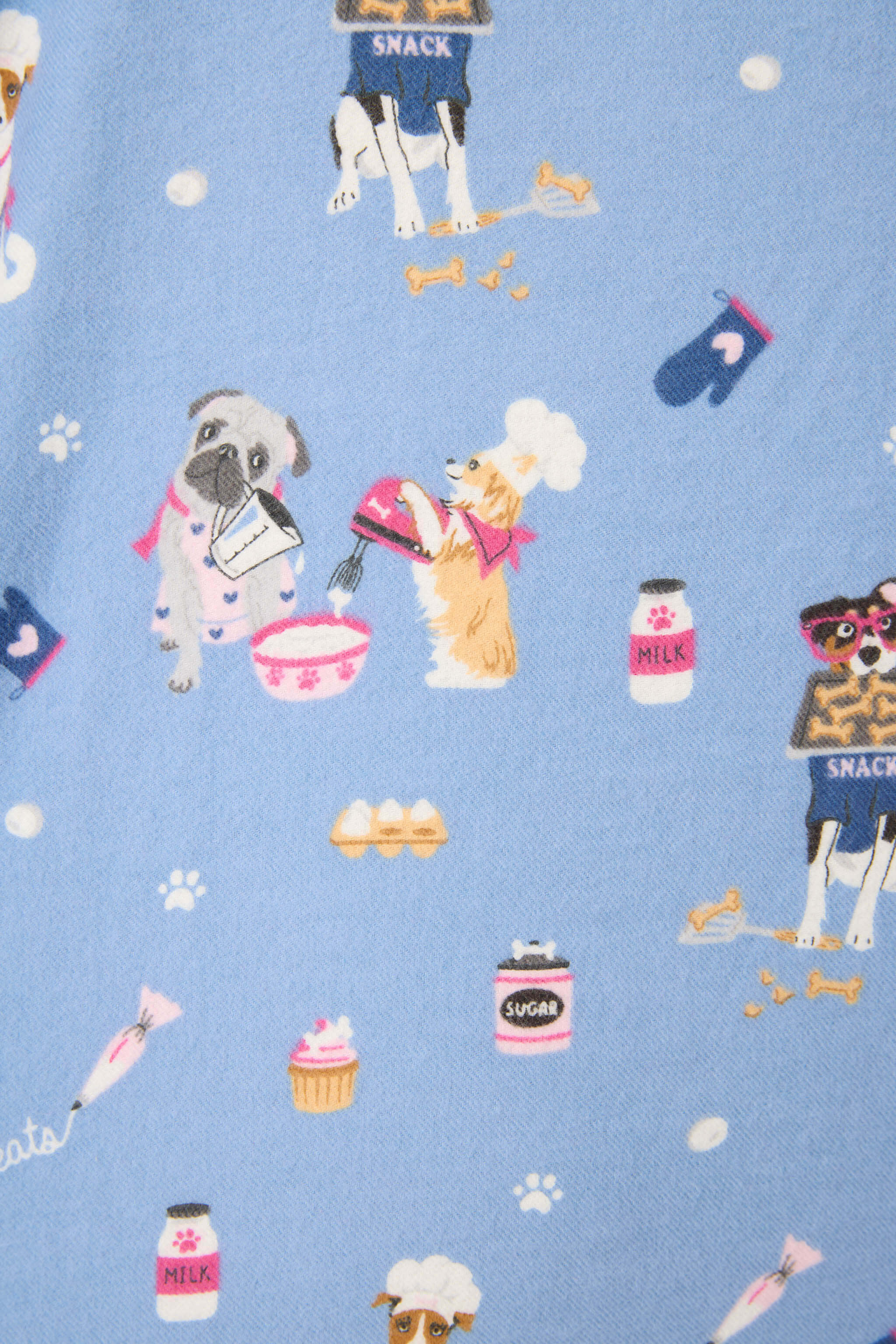 Baked Woof Love Dog Print Flannel PJ Set | Milk & Baby