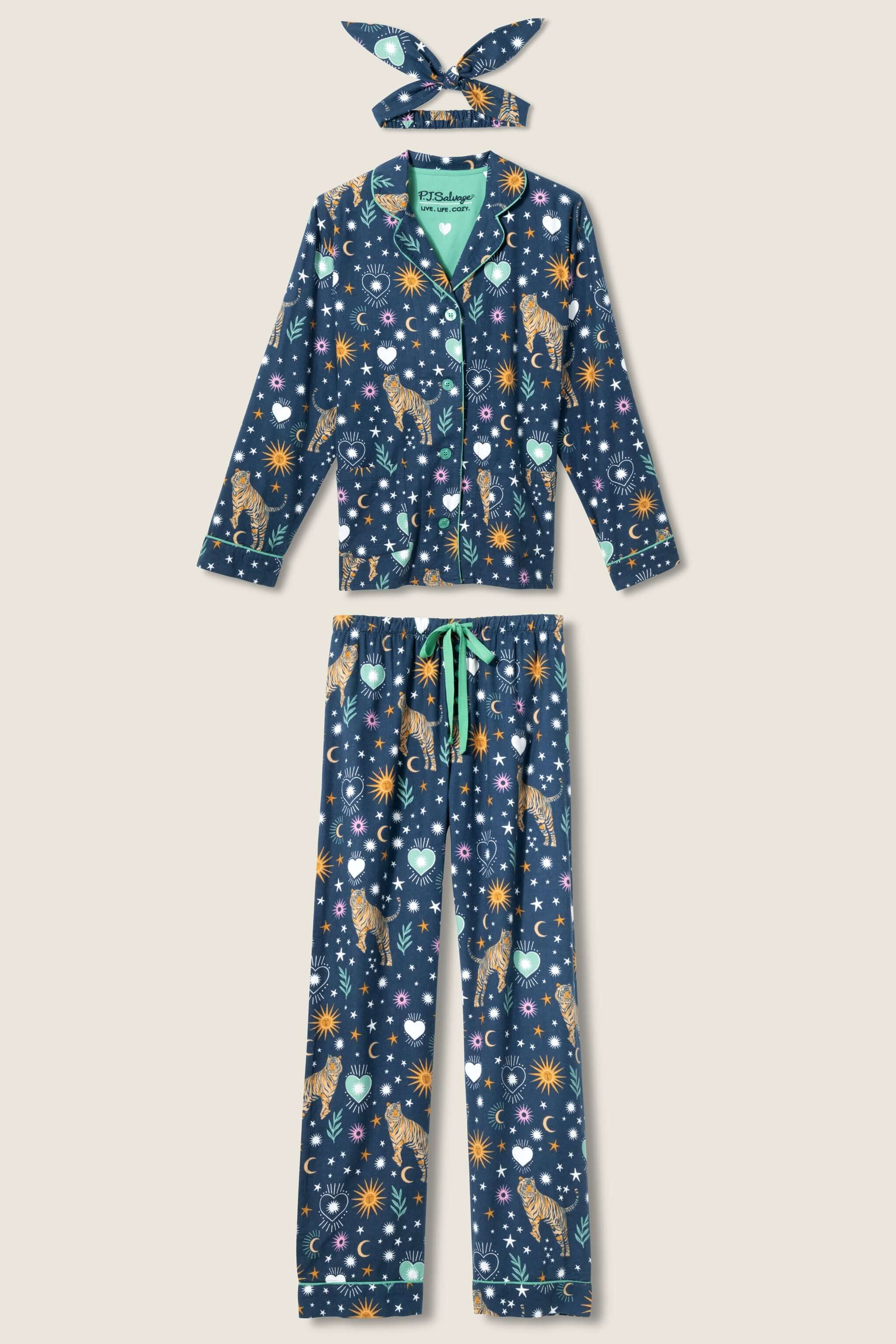 Wild At Heart Tiger Print Flannel PJ Set | Milk & Baby