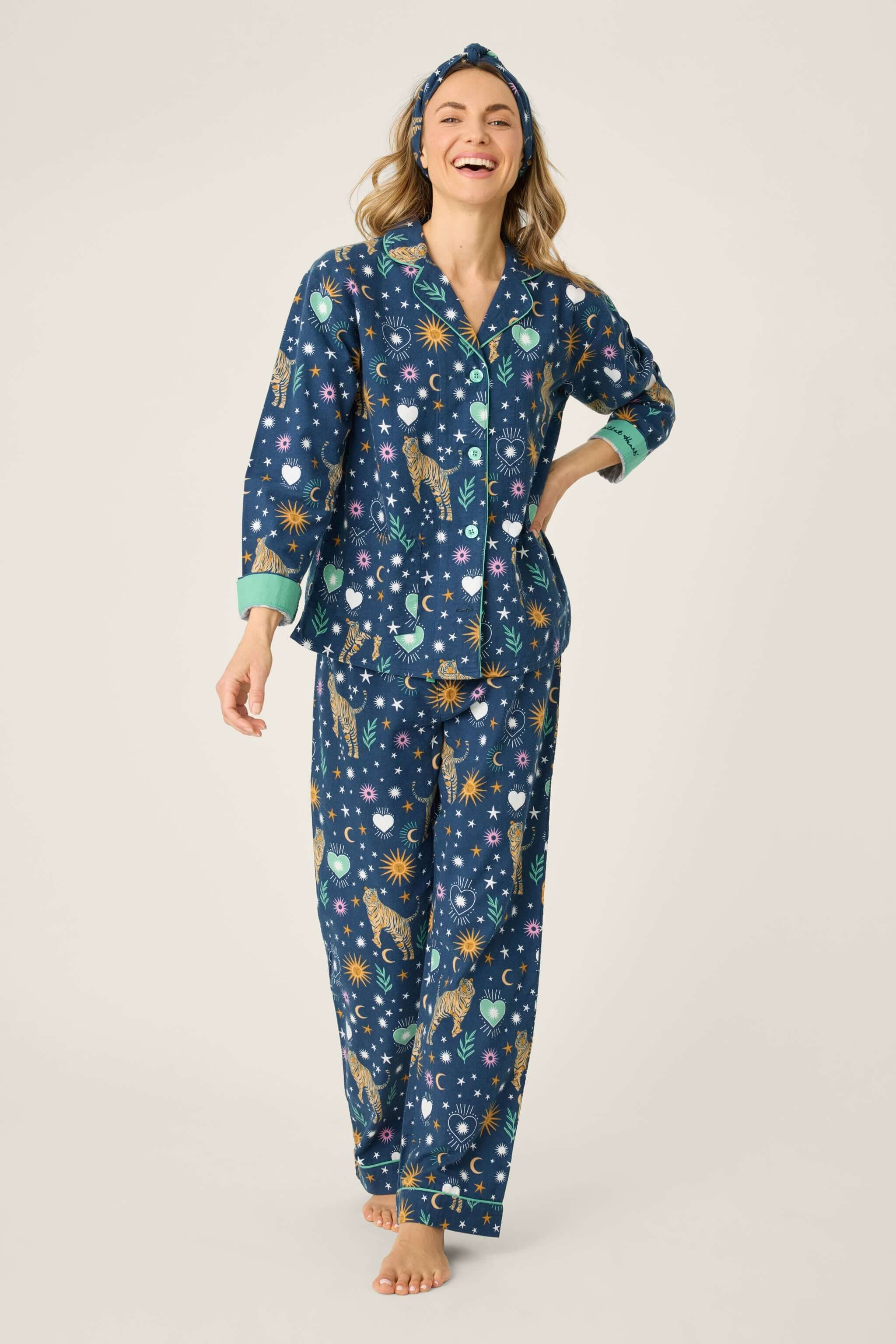 Wild At Heart Tiger Print Flannel PJ Set | Milk & Baby