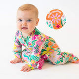 Rainbow Daisy Babe | Bamboo Footie Onesie Sleeper | "Patience & Kindness"
