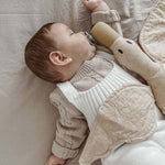 Rib Detail Overalls | White | Milk & Baby