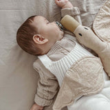 Rib Detail Overalls | White | Milk & Baby