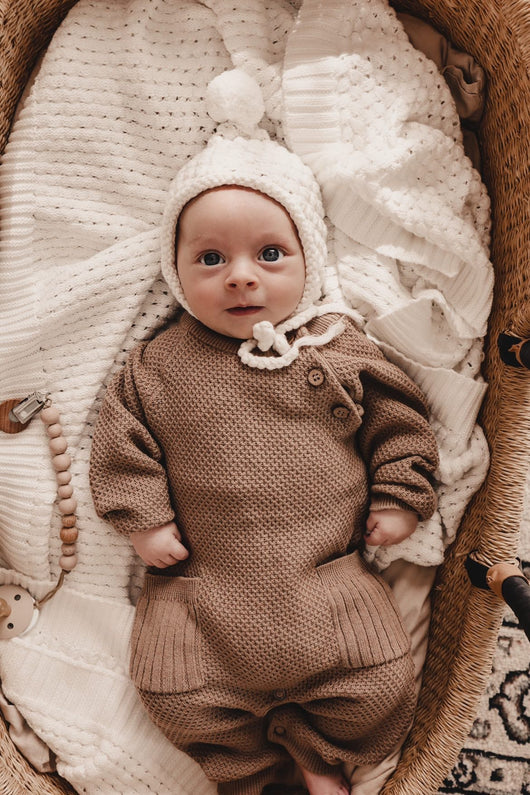 Rib Pocket Jumpsuit - Acorn Milk & Baby