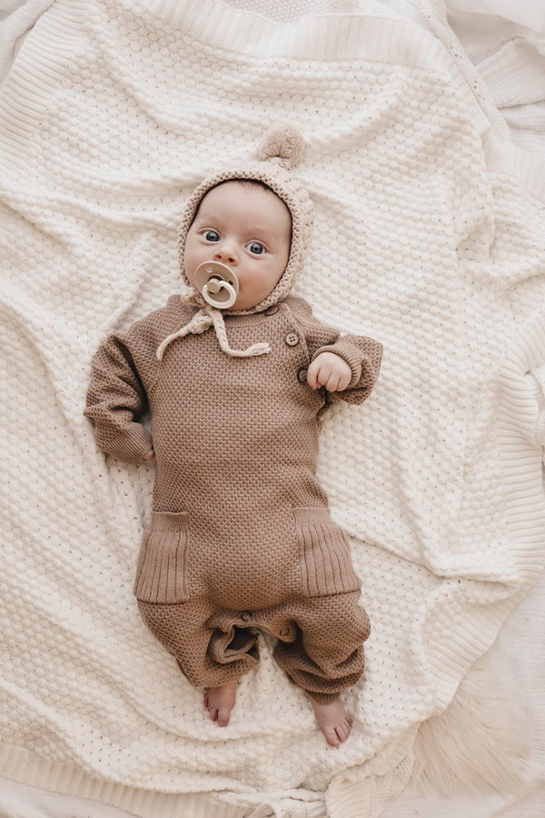 Rib Pocket Jumpsuit - Acorn Milk & Baby