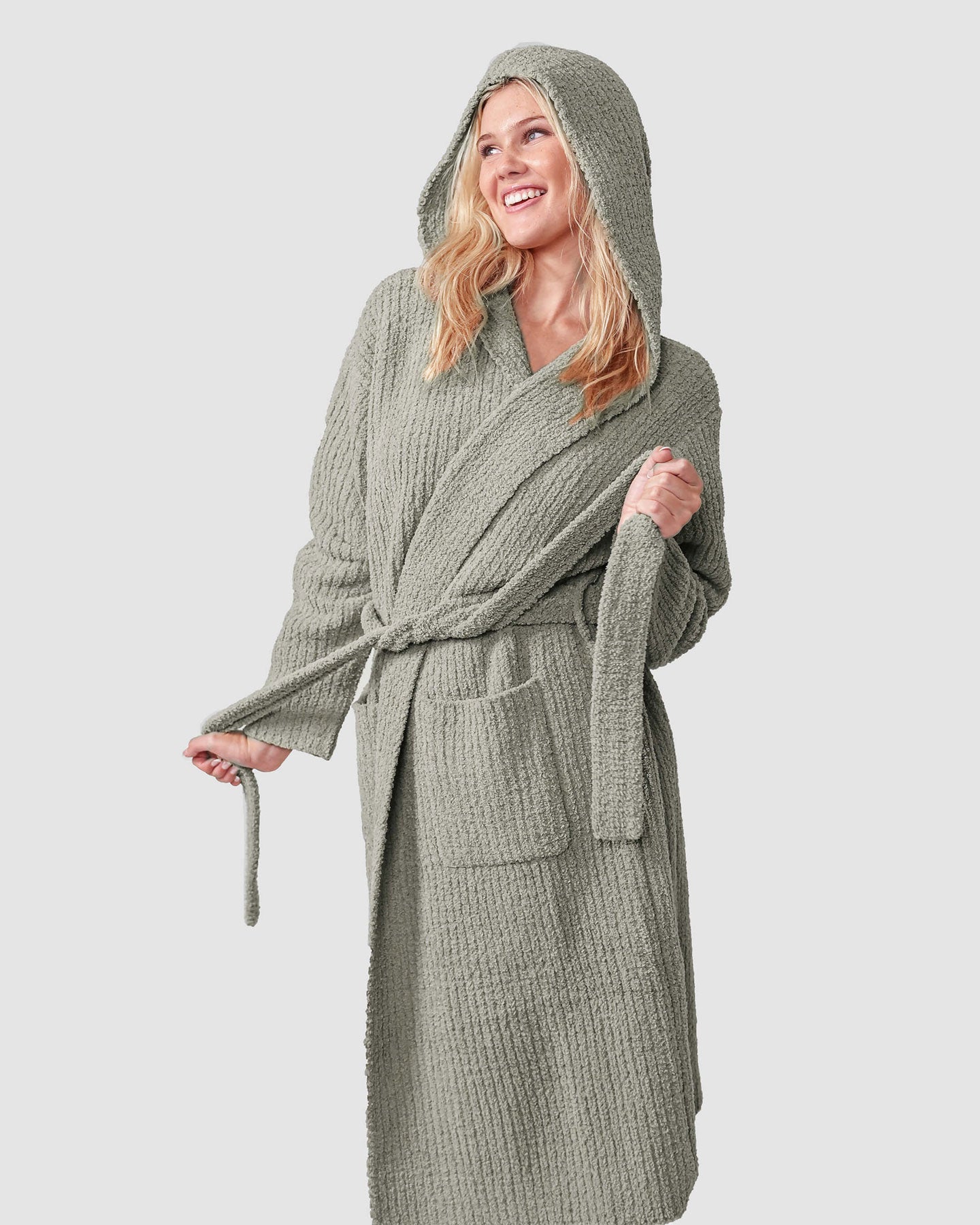 Ribbed Hooded Robe | Milk & Baby