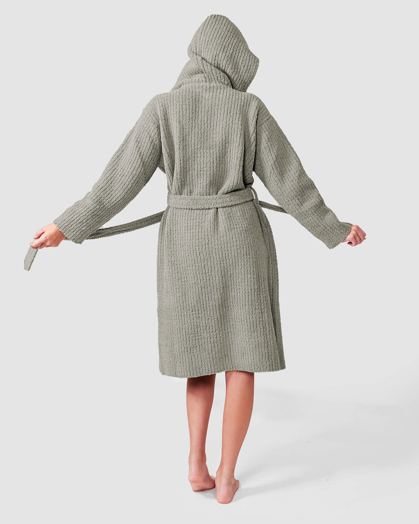 Ribbed Hooded Robe | Milk & Baby