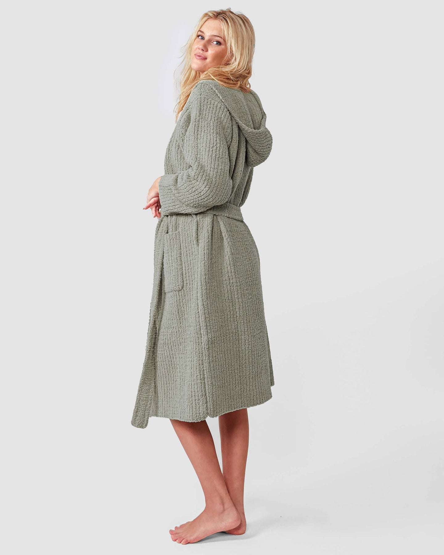 Ribbed Hooded Robe | Milk & Baby