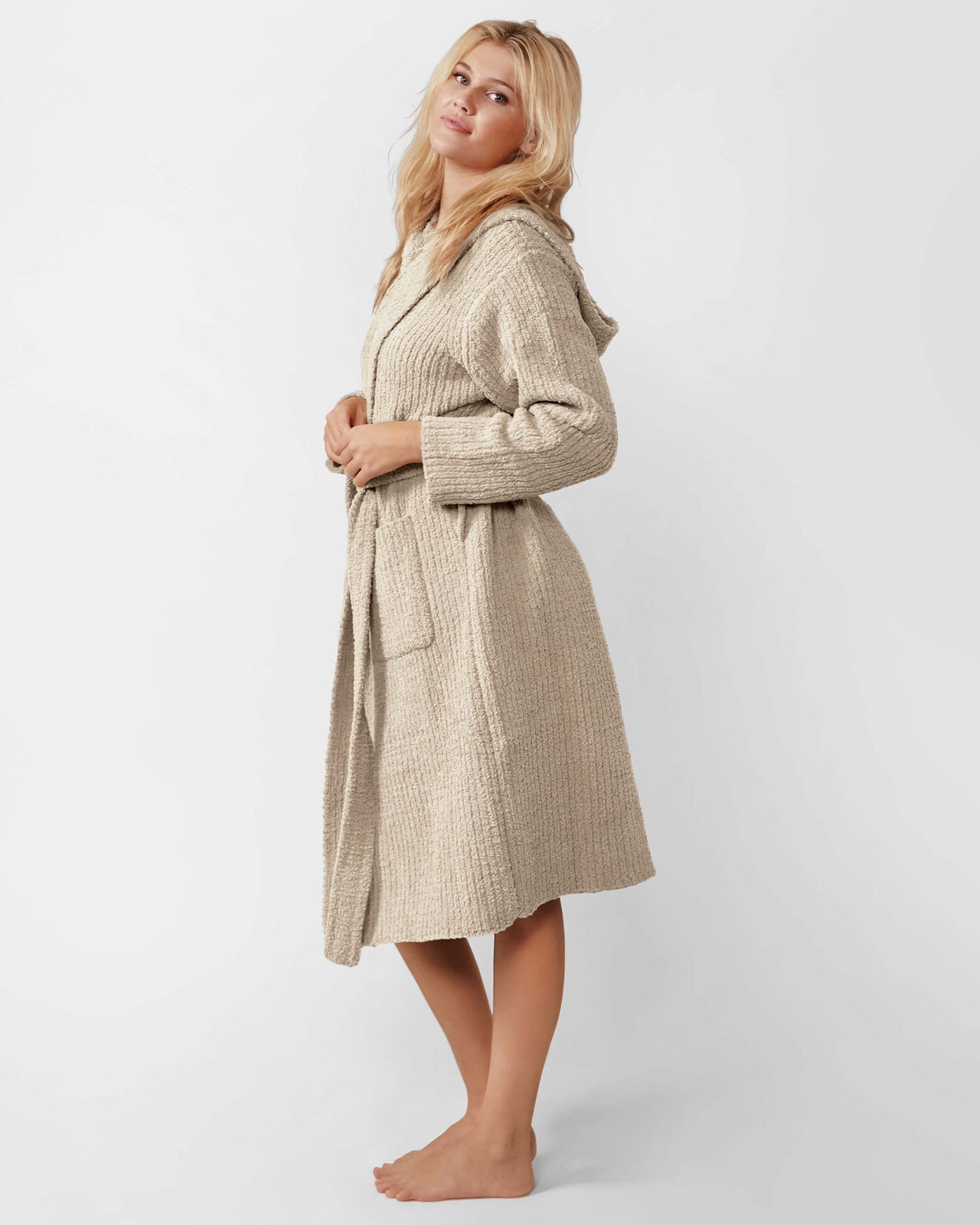 Ribbed Hooded Robe | Milk & Baby
