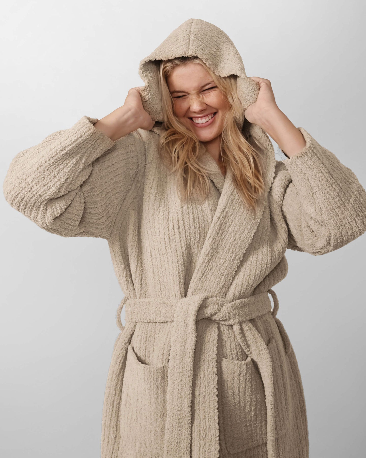 Ribbed Hooded Robe | Milk & Baby