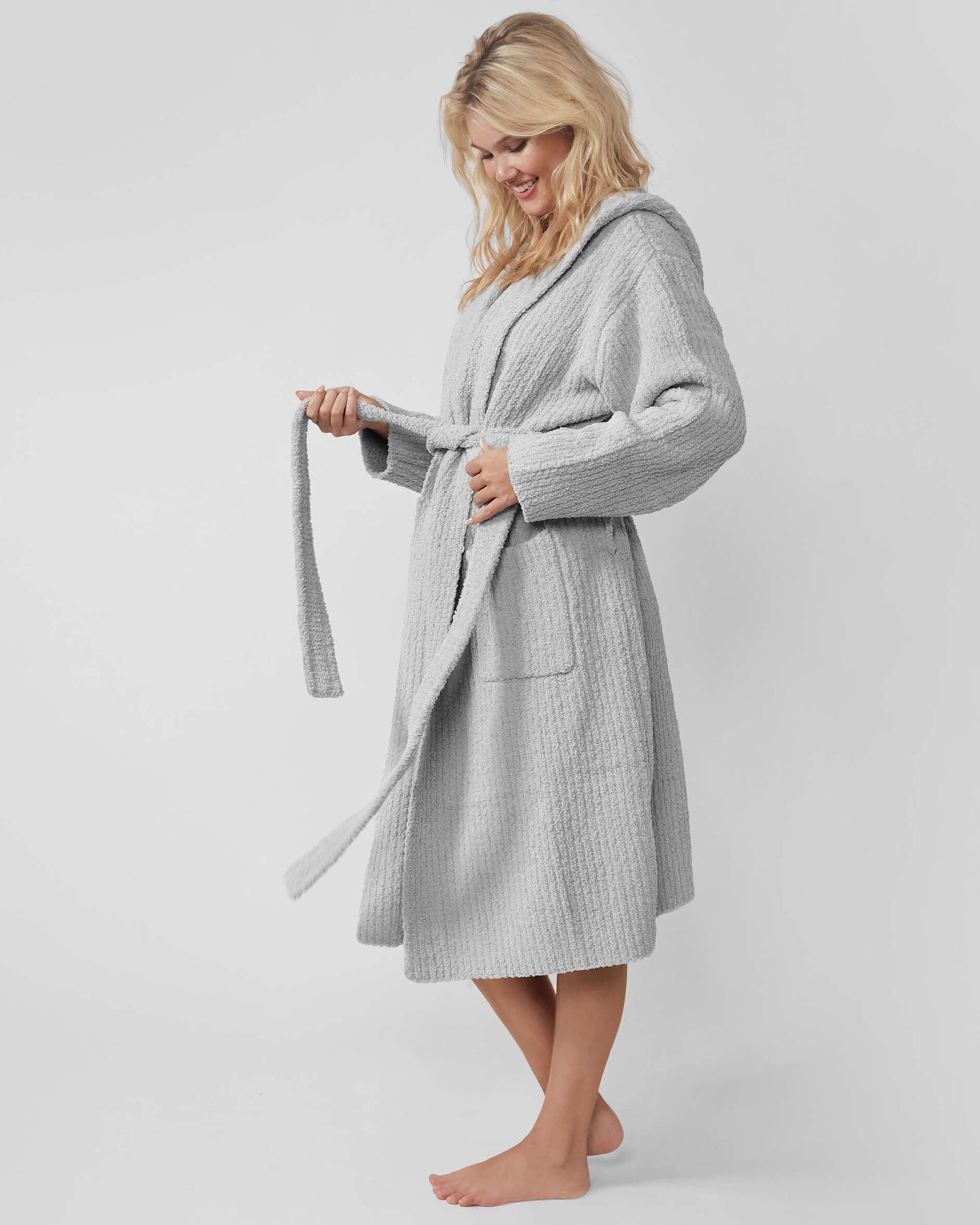 Ribbed Hooded Robe | Milk & Baby