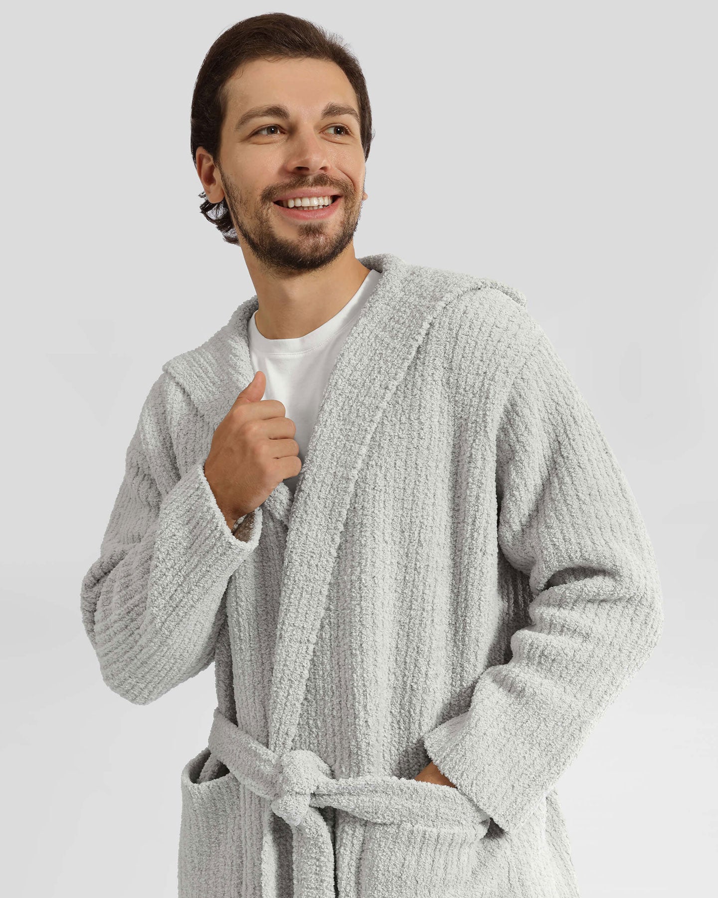 Ribbed Hooded Robe | Milk & Baby