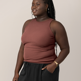 Ribbed Bamboo Racerback Nursing Tank | Redwood