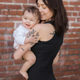 Ribbed Bamboo Racerback Nursing Tank | Black