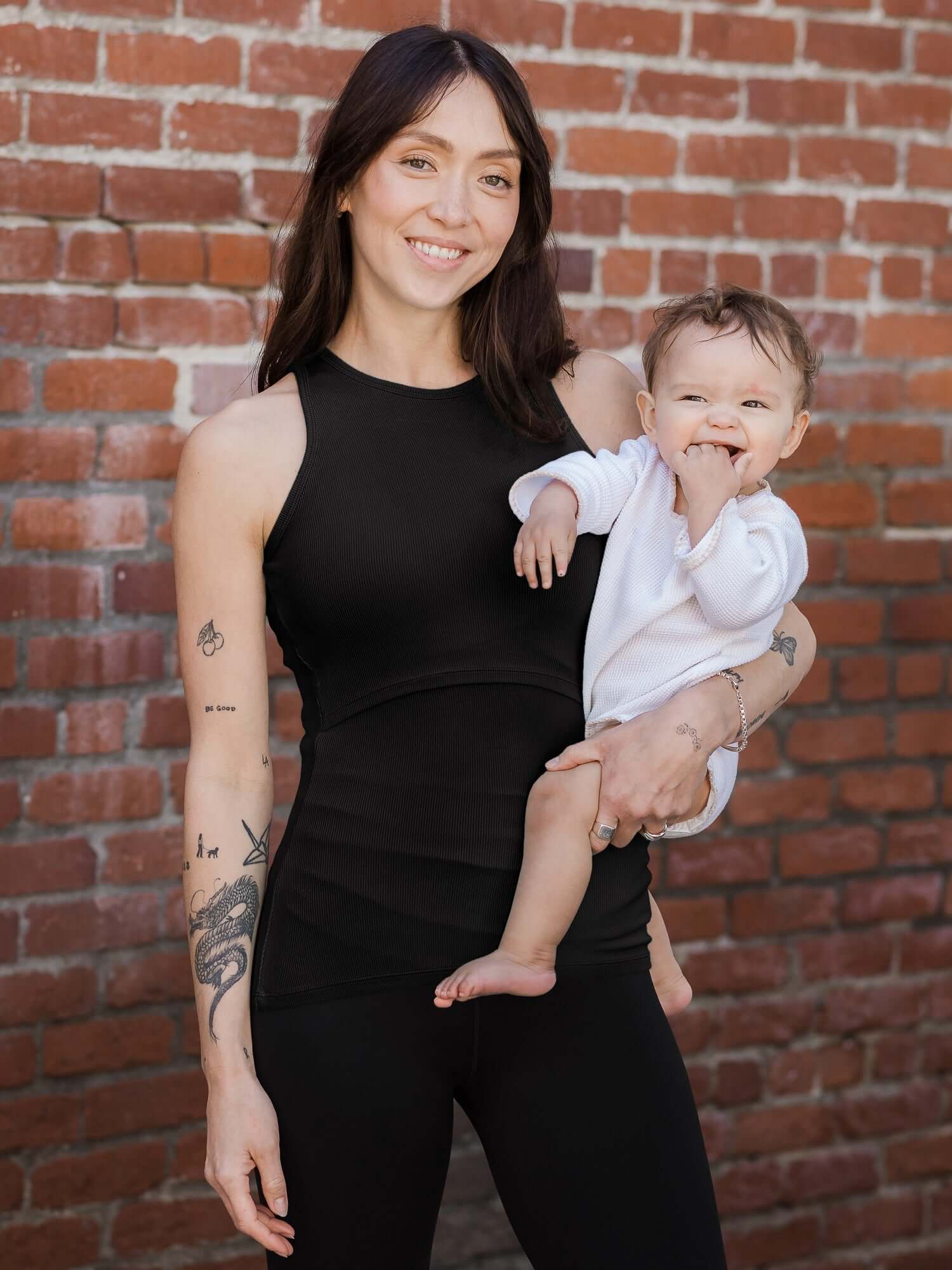 Ribbed Bamboo Racerback Nursing Tank | Black | Milk & Baby