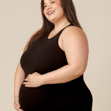 Ribbed Bamboo Racerback Nursing Tank | Black