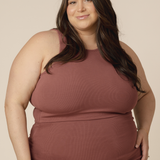 Ribbed Bamboo Racerback Nursing Tank | Redwood