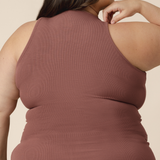 Ribbed Bamboo Racerback Nursing Tank | Redwood