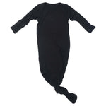 Black Ribbed Knotted Baby Gown | Milk & Baby