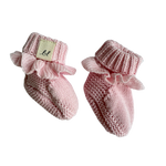Powder Pink | Classic Ruffle Booties | Milk & Baby