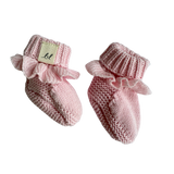 Powder Pink | Classic Ruffle Booties | Milk & Baby
