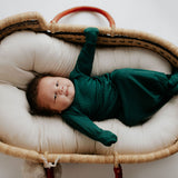 Forest Green Knotted Newborn Baby Gown
