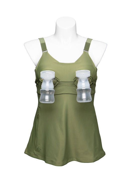 Journey Hands Free Pumping Tank (Olive) Milk & Baby