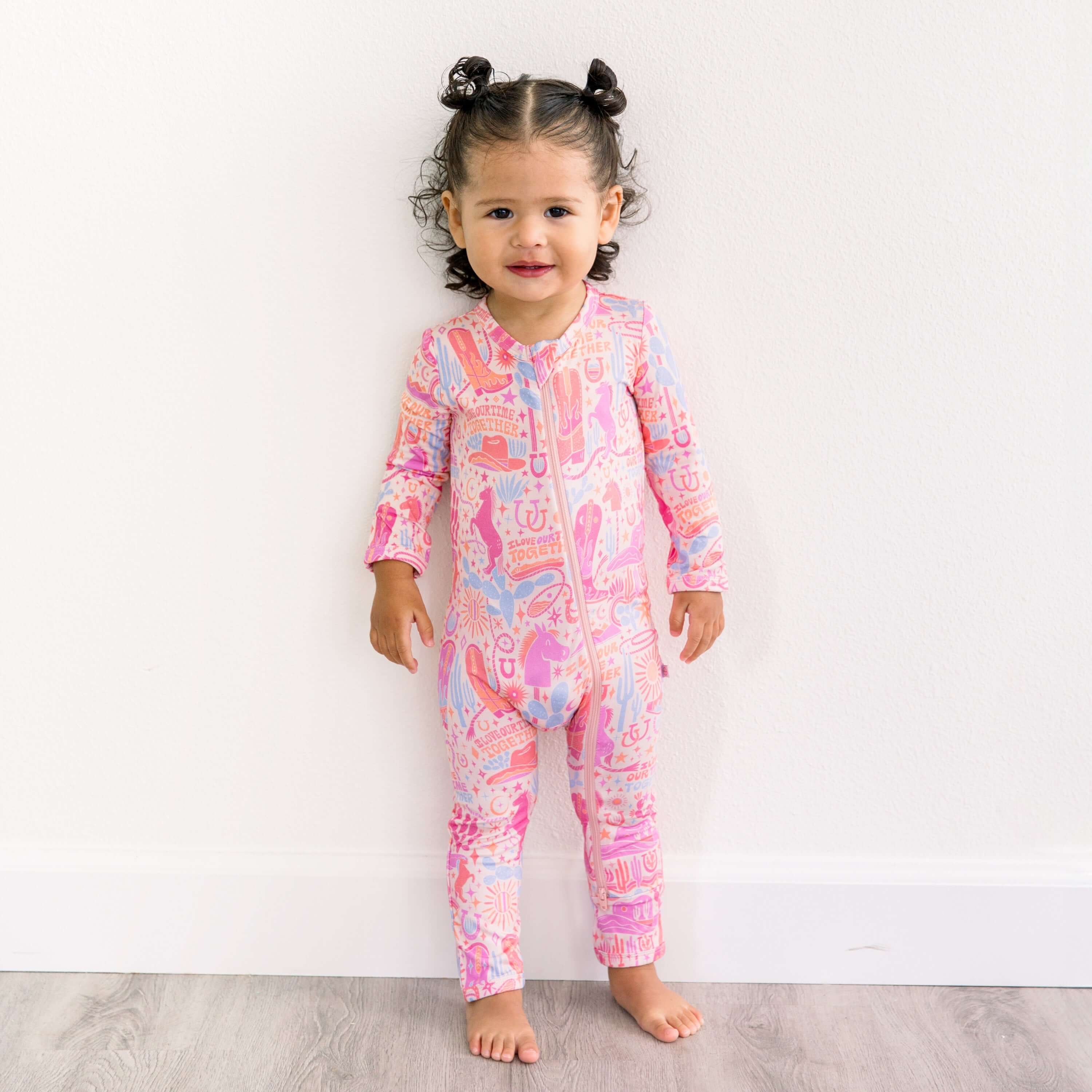 Saddle Up | Bamboo Footless Onesie Romper | "I Love Our Time Together" | Milk & Baby