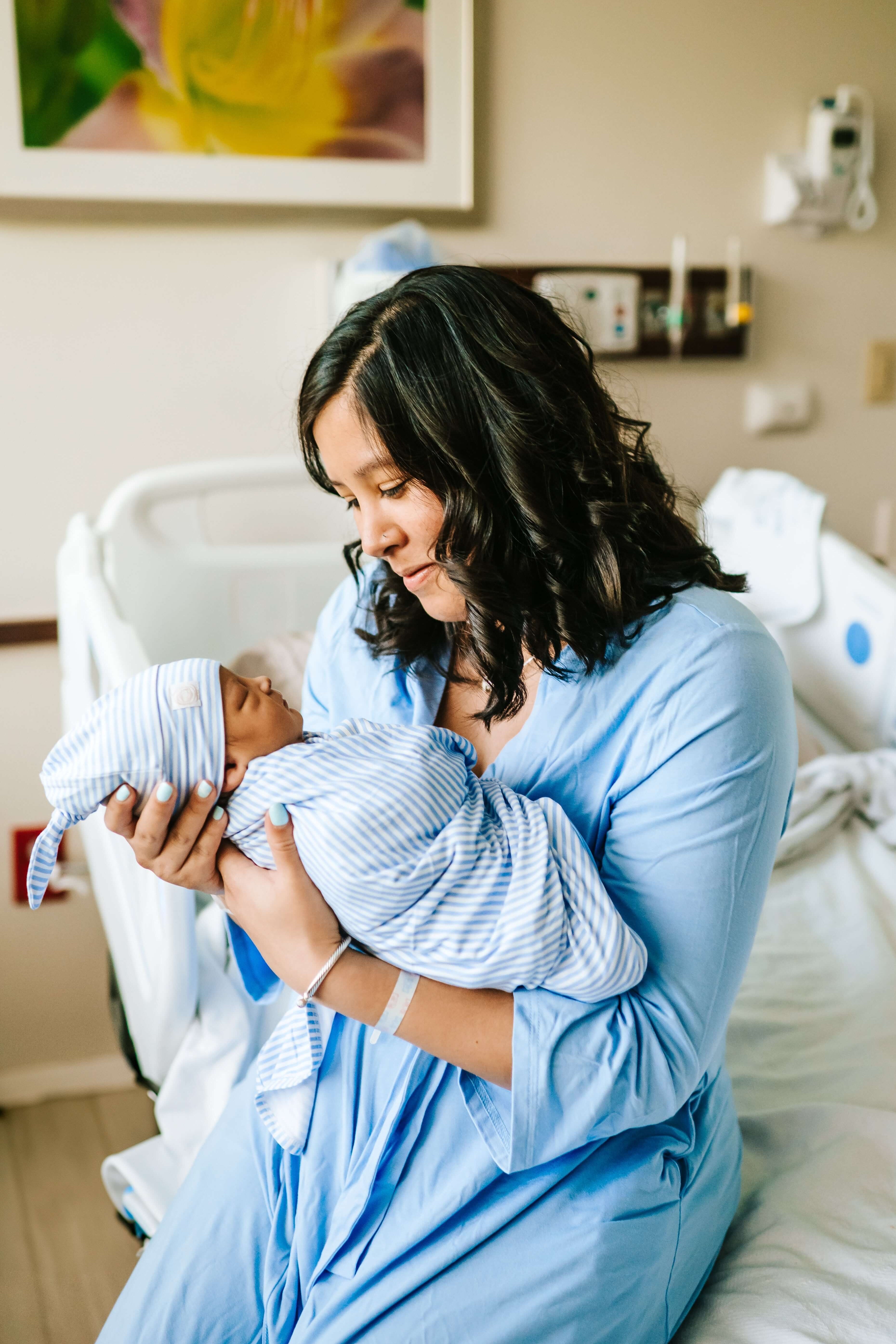 Samuel Dusty Blue | Mommy Robe | Milk & Baby