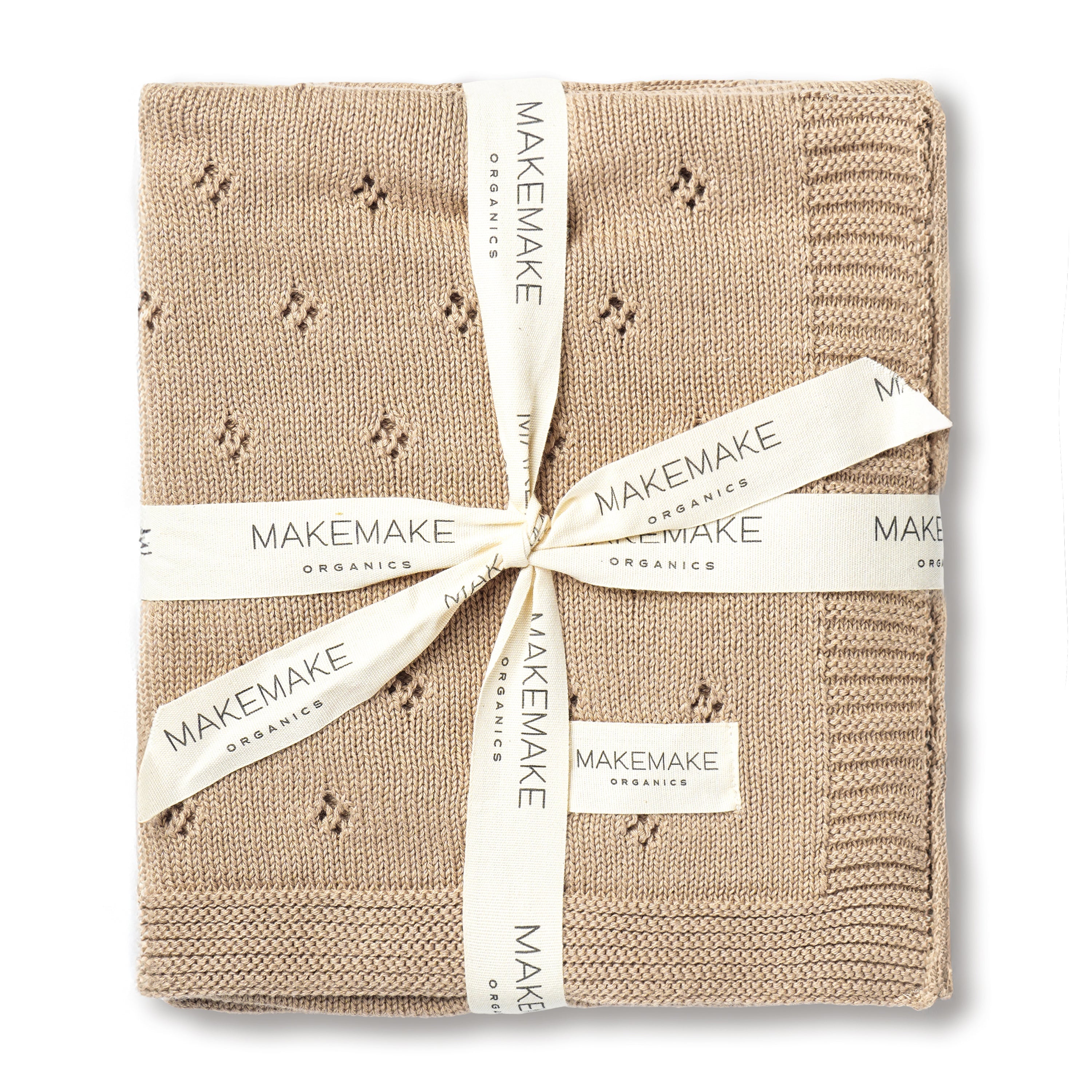 Sand | Organic Cotton Pointelle Baby Blanket | Milk & Baby