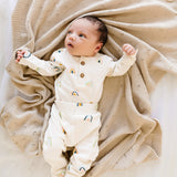 Sand | Organic Cotton Pointelle Baby Blanket