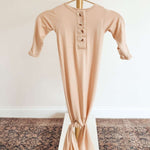 Emerson Knotted Baby Gown Set |Sand | Milk & Baby