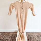 Emerson Knotted Baby Gown Set |Sand | Milk & Baby