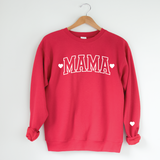Mama with Hearts Varsity Sweatshirt