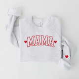 Mama with Hearts Varsity Sweatshirt