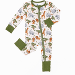 It's a Jungle Out There | Bamboo One Piece Zip Pajama | WHY BIRD & BEAN?Bird & Bean creates premium bamboo pajamas designed for comfort and durability. Made from the highest quality, extra soft bamboo viscose fabric, these baby and kid's pajamas feature a