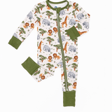 It's a Jungle Out There | Bamboo One Piece Zip Pajama | WHY BIRD & BEAN?Bird & Bean creates premium bamboo pajamas designed for comfort and durability. Made from the highest quality, extra soft bamboo viscose fabric, these baby and kid's pajamas feature a