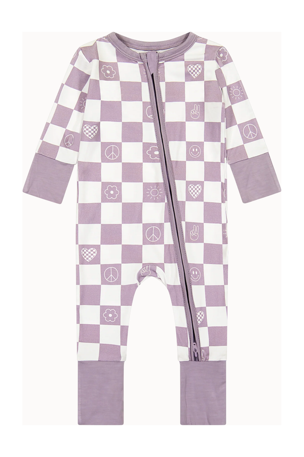 Check It Out Footless Zip Romper | Lavender Milk & Baby