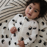 Black & White Yin Yang | Bamboo Zip Pajamas | Milk & Baby