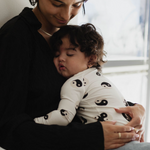 Black & White Yin Yang | Bamboo Zip Pajamas | Milk & Baby