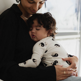 Black & White Yin Yang | Bamboo Zip Pajamas | Milk & Baby