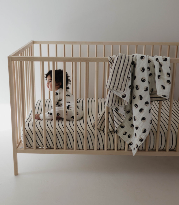Black & White Yin Yang | Bamboo Zip Pajamas | Milk & Baby
