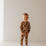 Bamboo Zip Pajamas | Gingerbread Checkerboard 2024 | Milk & Baby