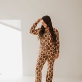 Women's Bamboo Pajama | Gingerbread Checkerboard 2024 | Milk & Baby