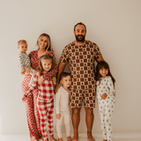 Men's Bamboo Pajamas | Gingerbread Checkerboard 2024 | Milk & Baby